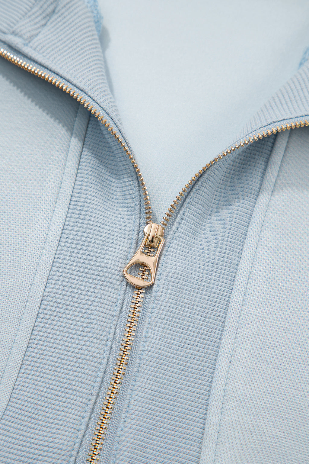 Beau Blue Half Zip Polo Tee Casual Pant Set