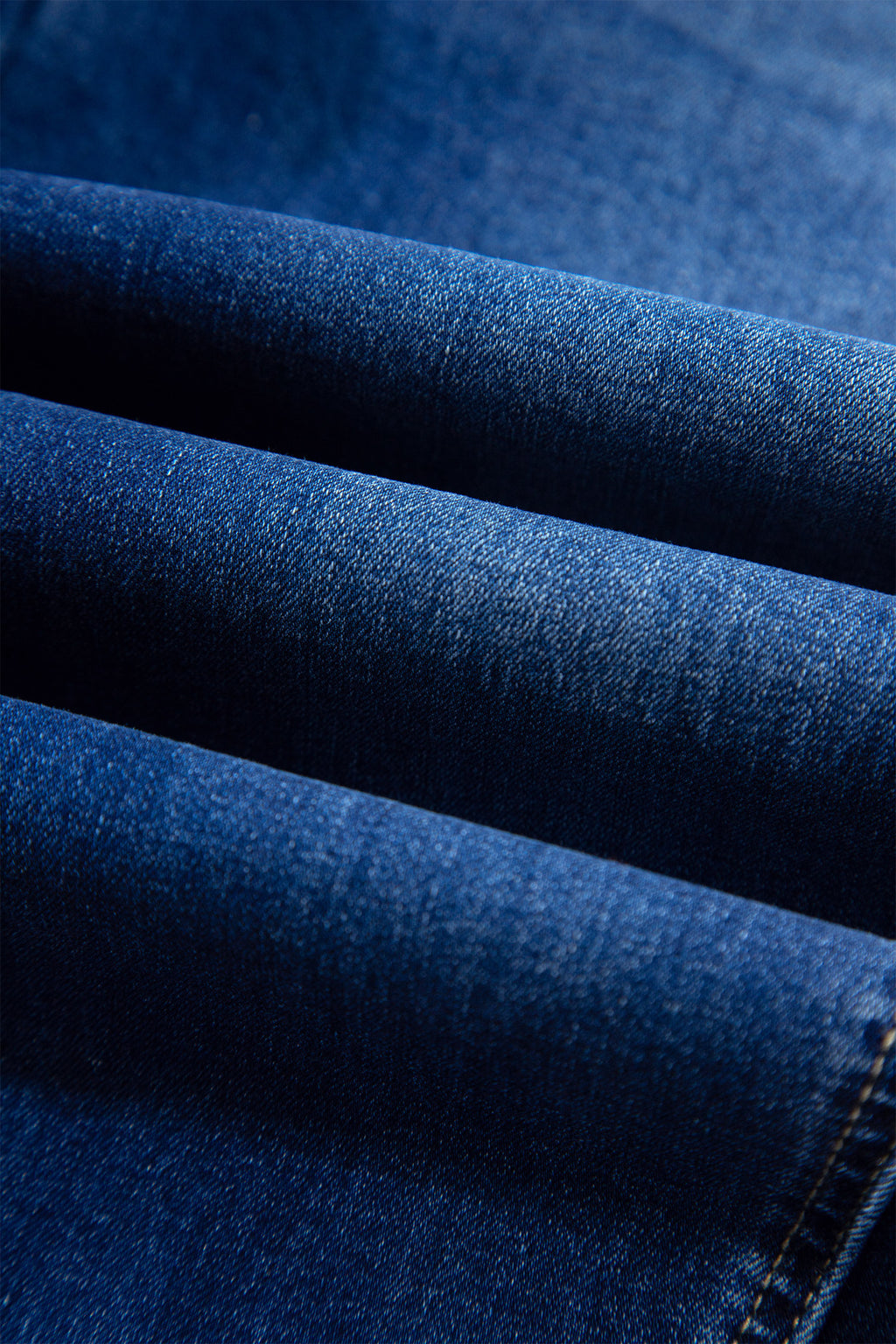 Sail Blue Raw Hem Turnup Loose Ankle-length Jeans