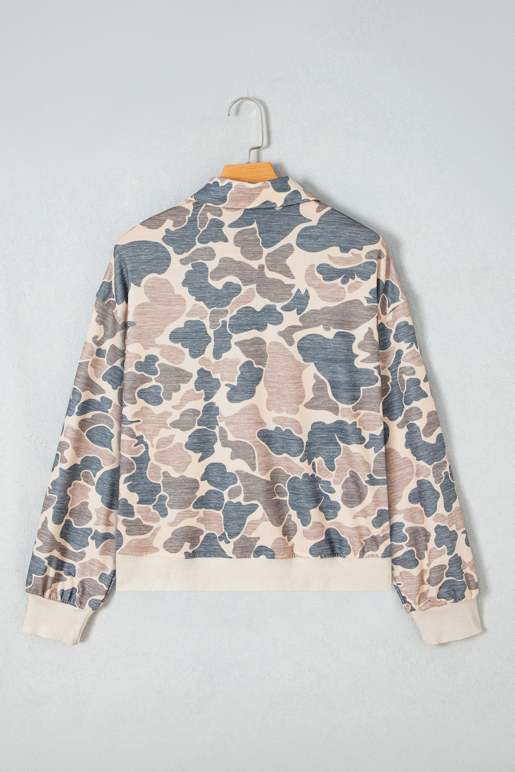 Multicolour Casual Camouflage Collar Pullover Sweatshirt