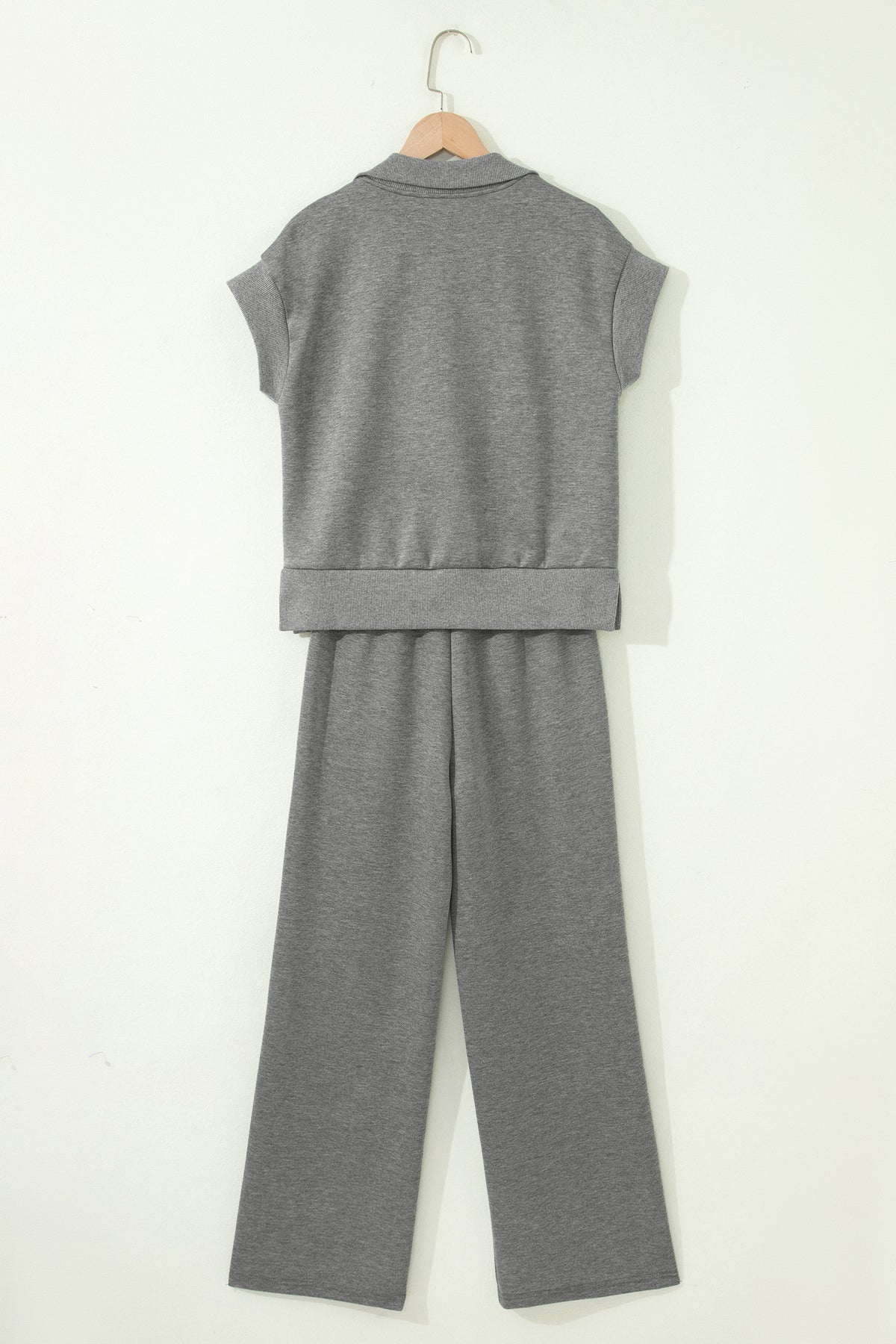 Beau Blue Half Zip Polo Tee Casual Pant Set